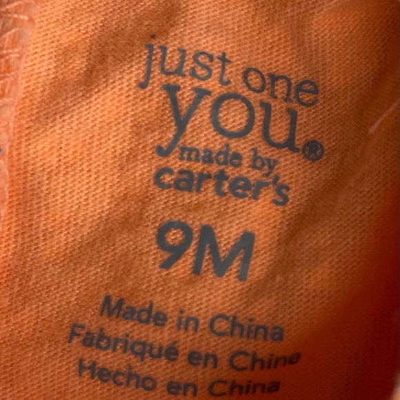 BABY GIRL ORANGE AND WHITE ROMPER | 9 MONTHS - Picture 6 of 7